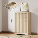 Commode à 5 tiroirs cannelés pour chambre à coucher, Commode moderne, Façades cannelées, Commode de rangement en bois pour chambre à coucher, salon