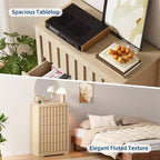 Commode à 5 tiroirs cannelés pour chambre à coucher, Commode moderne, Façades cannelées, Commode de rangement en bois pour chambre à coucher, salon