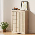 Commode à 5 tiroirs cannelés pour chambre à coucher, Commode moderne, Façades cannelées, Commode de rangement en bois pour chambre à coucher, salon