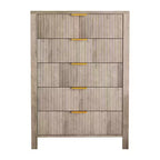 Commode de chambre, commode à 5 tiroirs cannelés, commode moderne haute de 45", commode de style ferme moderne, organiseur de tiroirs en bois pour couloir