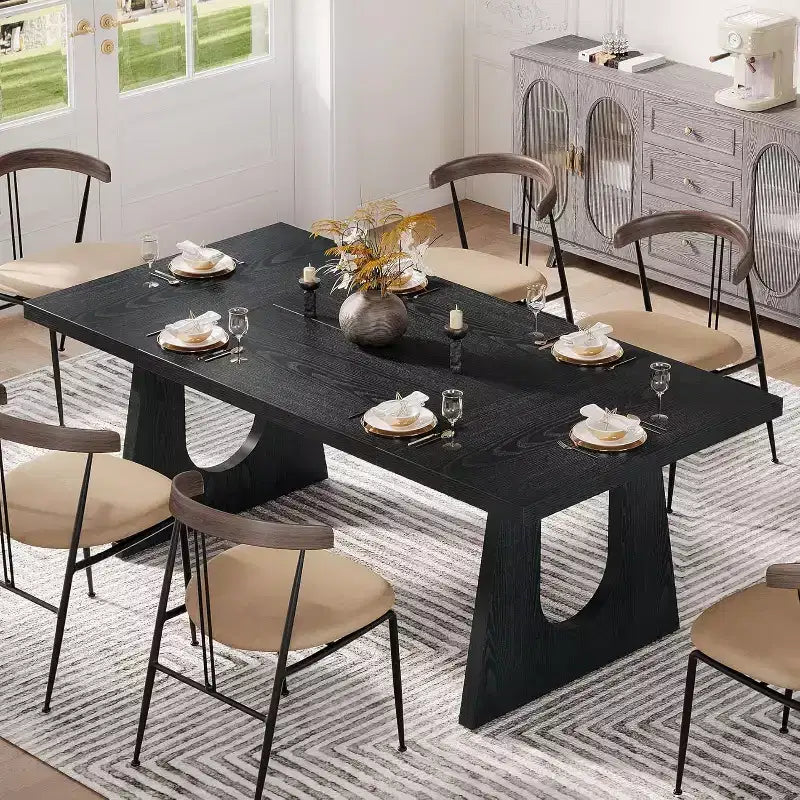 Tribesigns Table à manger pour 6-8 personnes, table de cuisine moderne de 180 cm pour le dîner, pour salle à manger, salon