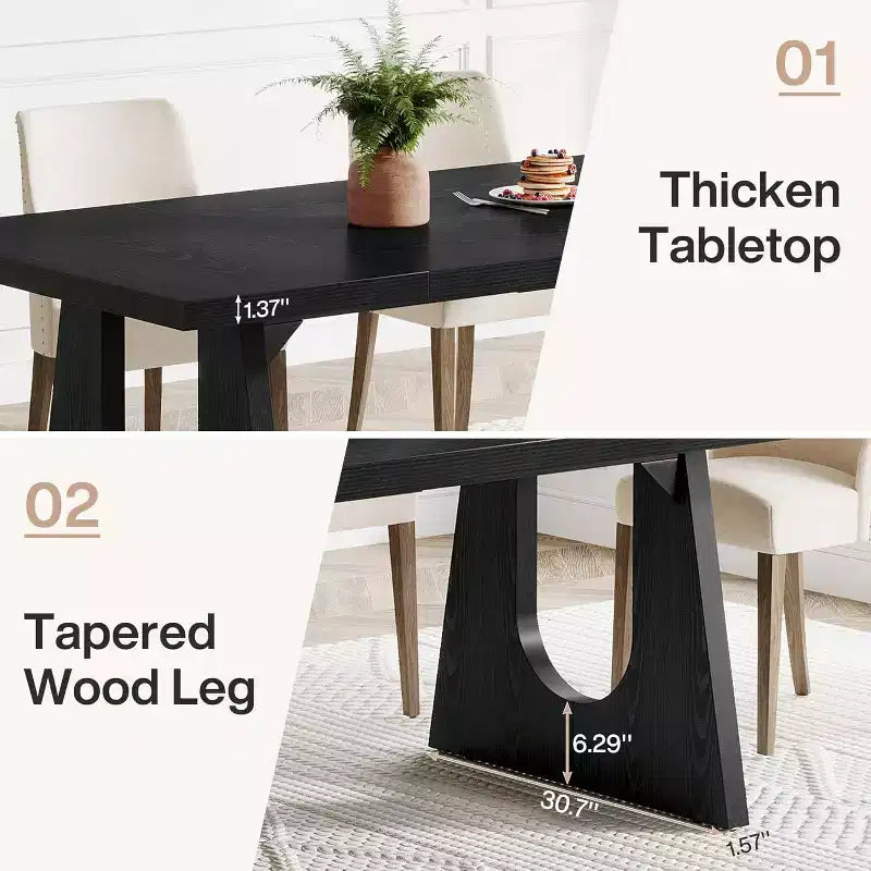 Tribesigns Table à manger pour 6-8 personnes, table de cuisine moderne de 180 cm pour le dîner, pour salle à manger, salon