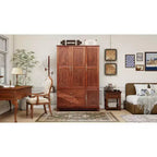 Armoire Keloyid Seusar en bois marron clair de 117,6 cm avec 2 tiroirs, tringle de suspension et étagères