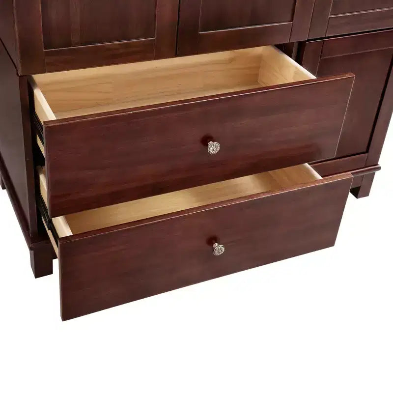 Armoire Keloyid Seusar en bois marron clair de 117,6 cm avec 2 tiroirs, tringle de suspension et étagères
