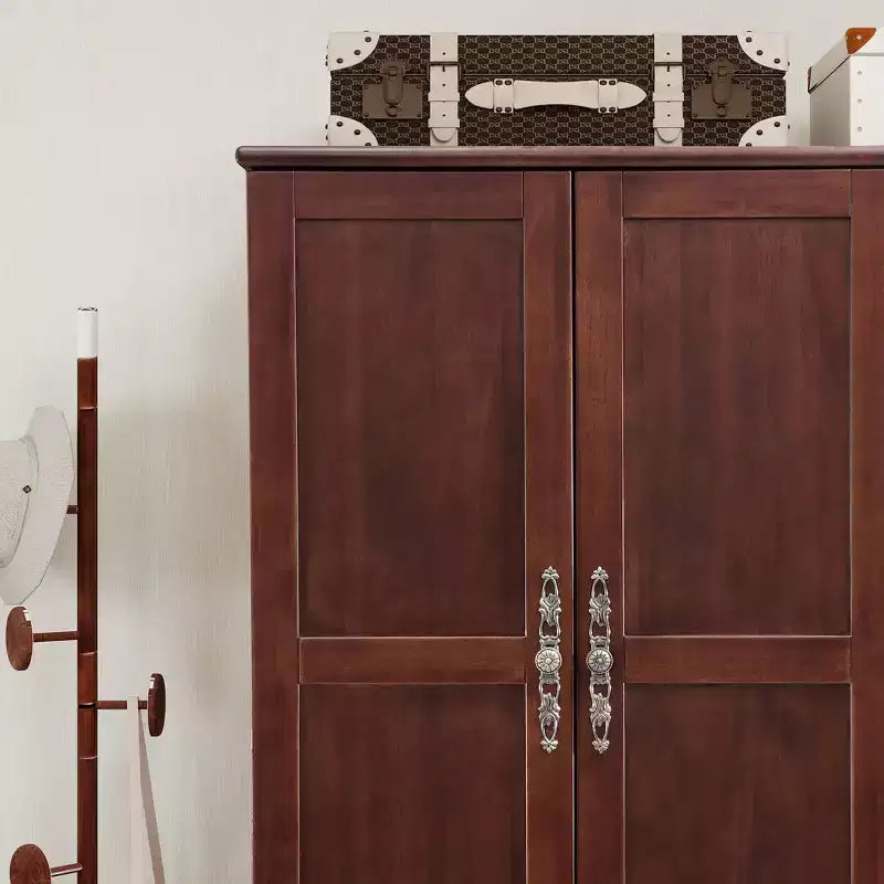 Armoire Keloyid Seusar en bois marron clair de 117,6 cm avec 2 tiroirs, tringle de suspension et étagères