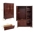 Armoire Keloyid Seusar en bois marron clair de 117,6 cm avec 2 tiroirs, tringle de suspension et étagères