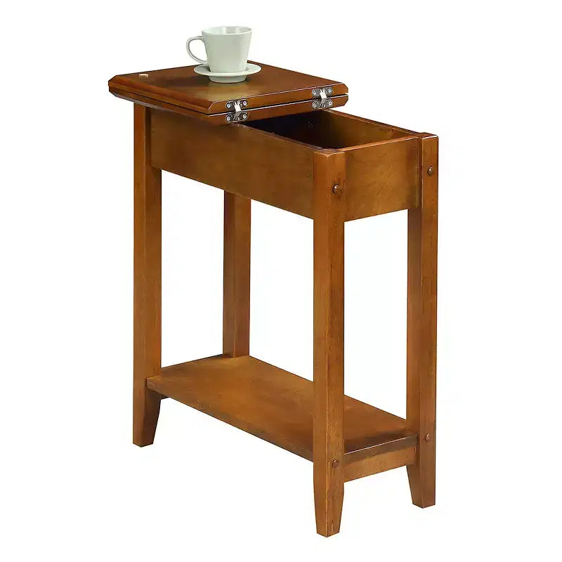 HomeStock Table d'appoint avec plateau en bois compensé marron de 24 po de hauteur, 1 pièce