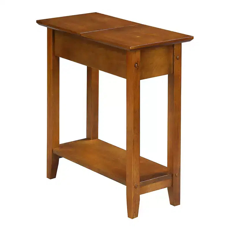 HomeStock Table d'appoint avec plateau en bois compensé marron de 24 po de hauteur, 1 pièce