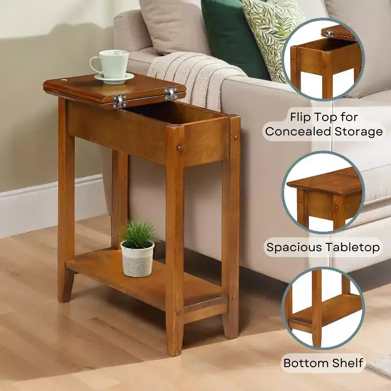 HomeStock Table d'appoint avec plateau en bois compensé marron de 24 po de hauteur, 1 pièce