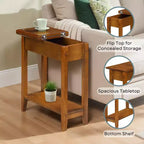 HomeStock Table d'appoint avec plateau en bois compensé marron de 24 po de hauteur, 1 pièce