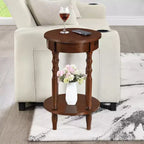 HomeStock Table d'appoint avec plateau ovale en MDF (panneau de fibres à densité moyenne) marron de 24 po de hauteur, 1 pièce