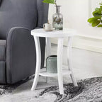HomeStock Table d'appoint ronde en bois de 59 cm de haut, couleur blanche, 1 pièce