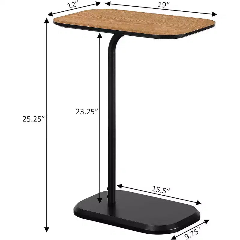HomeStock 25,25 po H Table d'appoint rectangulaire en bois, couleur marron, 1 pièce