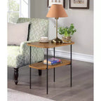 HomeStock 24 in.H Brown Color Rectangle Wood Table Top End Table 1 -piece