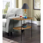 HomeStock Table d'appoint rectangulaire en bois, 61 cm de hauteur, couleur marron, 1 pièce