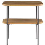 HomeStock Table d'appoint rectangulaire en bois, 61 cm de hauteur, couleur marron, 1 pièce