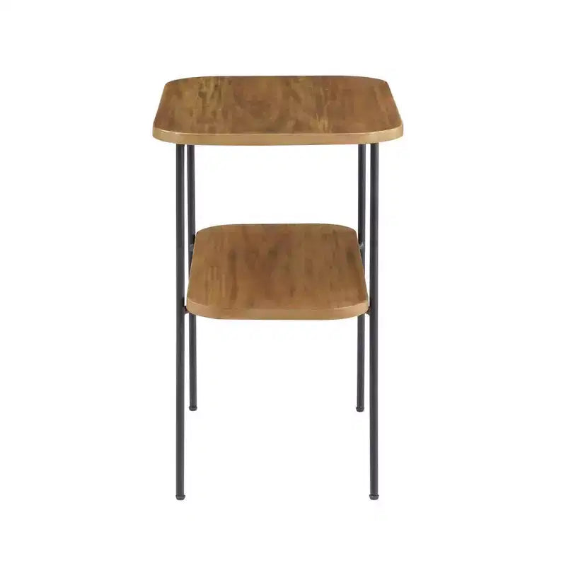 HomeStock Table d'appoint rectangulaire en bois, 61 cm de hauteur, couleur marron, 1 pièce