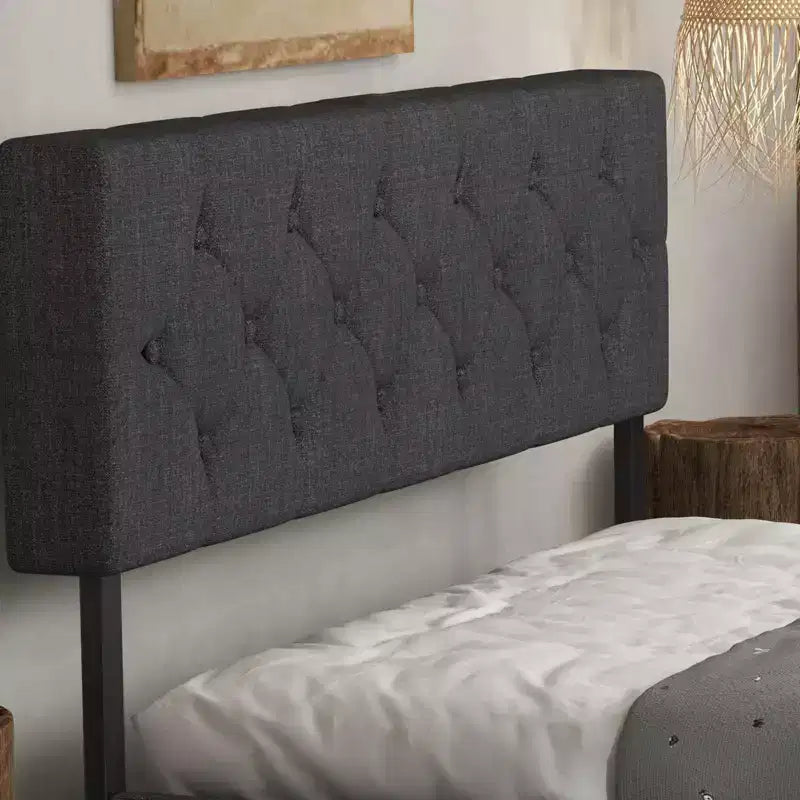 TROPOW Cadre de Lit Queen Size Gris Foncé avec Ports USB et Tête de Lit Réglable, Pas de Sommier Tapissier Requis (1-Pack)