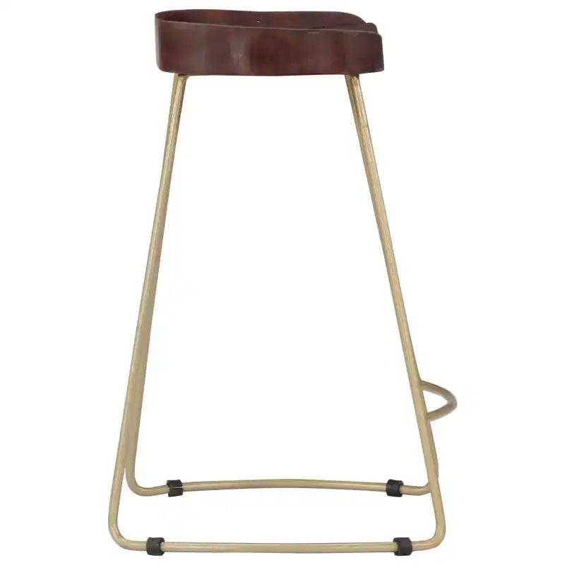 Tabourets de bar CLIHOME en bois massif et métal, sièges de cuisine vintage pour la maison (lot de 2)