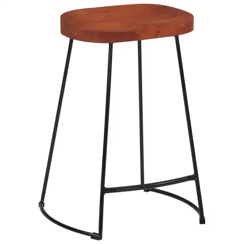 Tabourets de bar CLIHOME en bois massif et métal, sièges de cuisine vintage pour la maison (lot de 2)