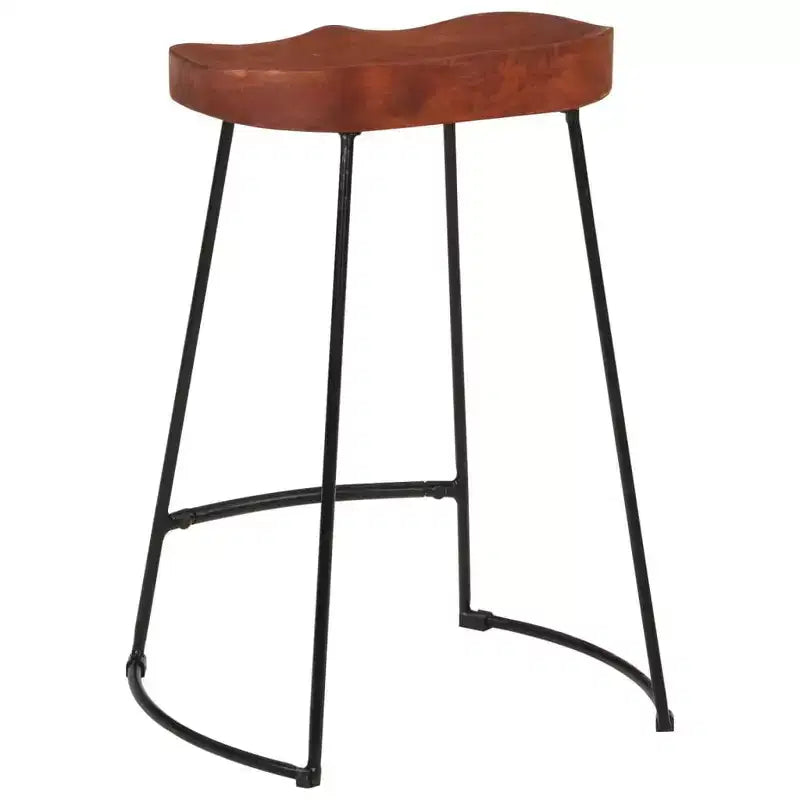 Tabourets de bar CLIHOME en bois massif et métal, sièges de cuisine vintage pour la maison (lot de 2)