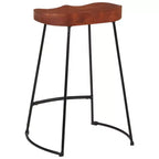 Tabourets de bar CLIHOME en bois massif et métal, sièges de cuisine vintage pour la maison (lot de 2)