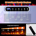 Coolmee Cheminée Électrique de 80 Pouces, Encastrée et Murale, Contrôle Vocal Intelligent WiFi Alexa, Effet de Flamme 3D, 12 Options de Couleurs, 750W/1500W