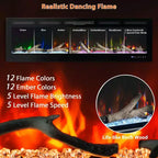 Coolmee Cheminée Électrique de 80 Pouces, Encastrée et Murale, Contrôle Vocal Intelligent WiFi Alexa, Effet de Flamme 3D, 12 Options de Couleurs, 750W/1500W