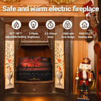 Bûches électriques Coolmee de 50 cm pour cheminée, foyer à bûches encastrable avec couleurs de flammes réglables, chauffage 750 W/1500 W, protection contre la surchauffe