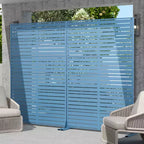 MAYEERTY Cloison d'intimité autoportante en métal pour patio extérieur 72 x 47 po, séparateur de pièce pour l'intérieur, blanc