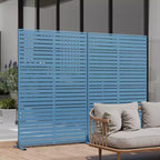 MAYEERTY Cloison d'intimité autoportante en métal pour patio extérieur 72 x 47 po, séparateur de pièce pour l'intérieur, blanc