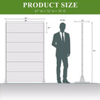 MAYEERTY Cloison d'intimité autoportante en métal pour patio extérieur 72 x 47 po, séparateur de pièce pour l'intérieur, blanc