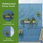 MAYEERTY Cloison d'intimité autoportante en métal pour patio extérieur 72 x 47 po, séparateur de pièce pour l'intérieur, blanc