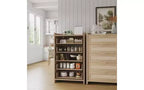 Commode à 5 tiroirs en rotin avec poignées dorées, meuble de rangement vertical en bois de 114 cm de haut pour chambre à coucher et placard