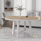 GDFStudio Joyce Table à manger extensible en bois massif de 147 cm