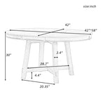 GDFStudio Joyce Table à manger extensible en bois massif de 147 cm