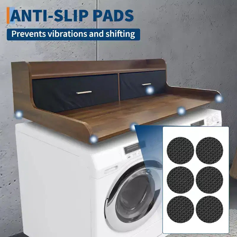 Comptoir laveuse-sécheuse à 2 niveaux avec 2 tiroirs, rangement spacieux pour buanderie avec rebords de 2,75 po de haut et antidérapants, pour plier le linge