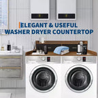 Comptoir laveuse-sécheuse à 2 niveaux avec 2 tiroirs, rangement spacieux pour buanderie avec rebords de 2,75 po de haut et antidérapants, pour plier le linge