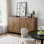 Meuble d'appoint Homy Casa Noyer à 4 portes avec rangement pour salle à manger ou salon