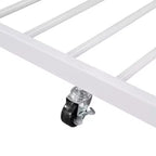 Lit de repos Bellemave double avec lit gigogne double, lit de repos robuste avec poignée incurvée et lattes, lit de repos en métal pour enfants, filles, garçons, blanc