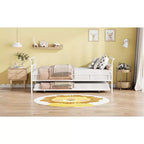 Lit de repos Bellemave double avec lit gigogne double, lit de repos robuste avec poignée incurvée et lattes, lit de repos en métal pour enfants, filles, garçons, blanc