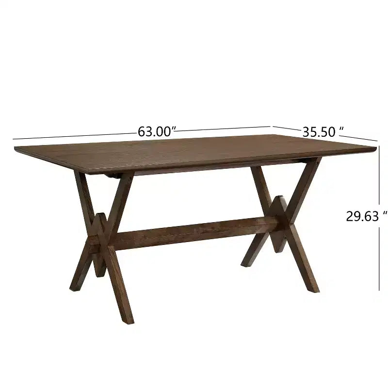 Table à manger en bois Eleanor Farmhouse 63 de Christopher Knight Home avec base en V double
