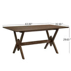 Table à manger en bois Eleanor Farmhouse 63 de Christopher Knight Home avec base en V double