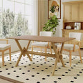 Christopher Knight Home Eleanor Farmhouse 63 Wood Dining Table with Double V Base