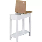 Table d'appoint relevable HomeStock Belmont avec station de charge intégrée, ports USB, prises de courant et rangement dissimulé pour les essentiels du salon