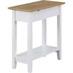 Table d'appoint relevable HomeStock Belmont avec station de charge intégrée, ports USB, prises de courant et rangement dissimulé pour les essentiels du salon