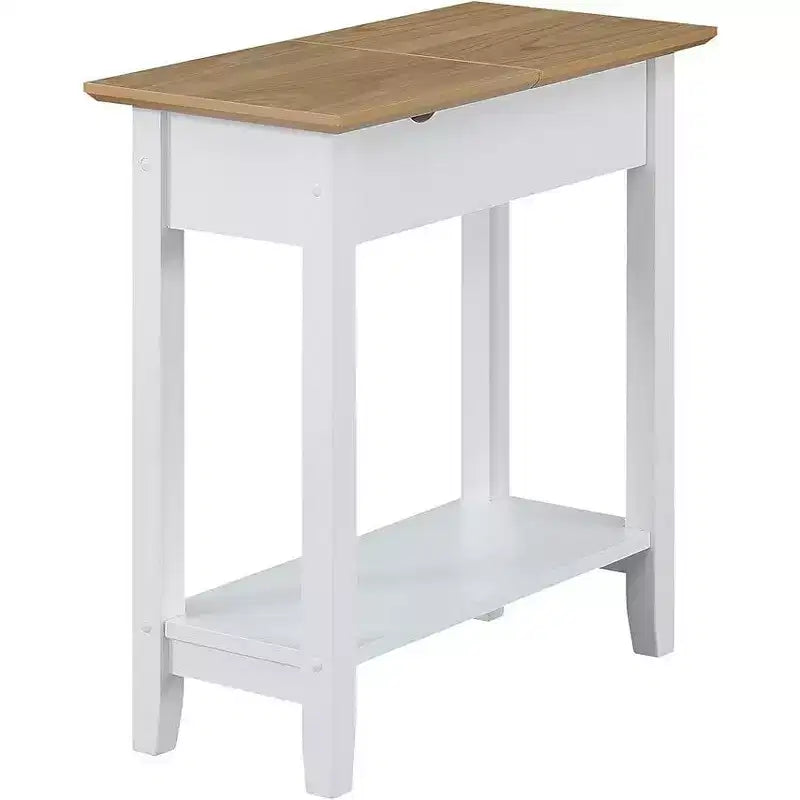 Table d'appoint relevable HomeStock Belmont avec station de charge intégrée, ports USB, prises de courant et rangement dissimulé pour les essentiels du salon
