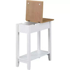 Table d'appoint relevable HomeStock Belmont avec station de charge intégrée, ports USB, prises de courant et rangement dissimulé pour les essentiels du salon