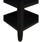 Table d'appoint Belmont HomeStock avec deux étagères de rangement, table d'appoint minimaliste élégante en bois d'hévéa pour la présentation et l'organisation du salon