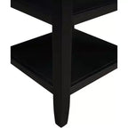 Table d'appoint Belmont HomeStock avec deux étagères de rangement, table d'appoint minimaliste élégante en bois d'hévéa pour la présentation et l'organisation du salon